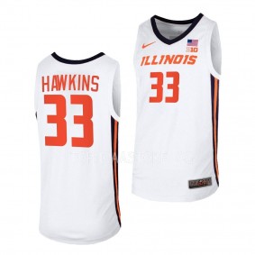 2022-23 Illinois Fighting Illini Coleman Hawkins White Basketball Jersey Home