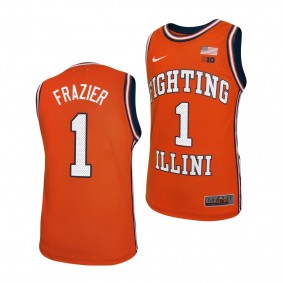Trent Frazier #1 Illinois Fighting Illini College Basketball Replica Jersey - Orange