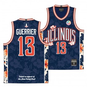 Quincy Guerrier Illinois Fighting Illini Maui Relief Navy Basketball Jersey