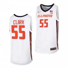 2022-23 Illinois Fighting Illini Skyy Clark White Basketball Jersey Home