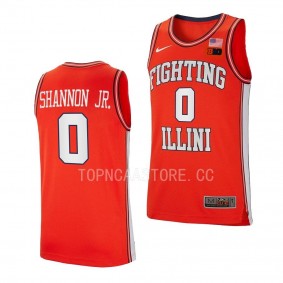 Terrence Shannon Jr. 2022-23 Illinois Fighting Illini Retro Basketball Jersey Orange
